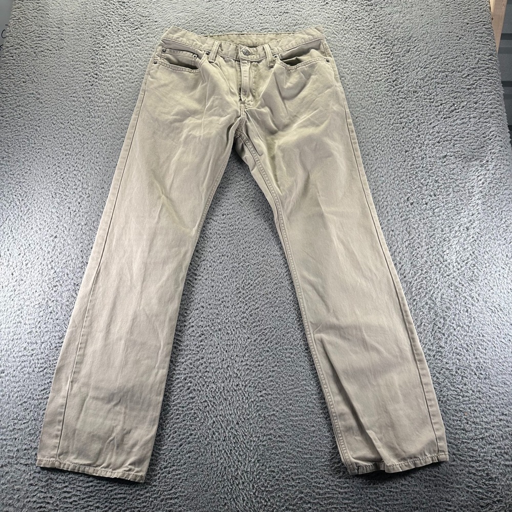 Levi's 514 Jeans Mens 30x33 Beige Cotton Denim Straight Leg Travel Workwear